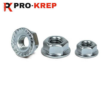 ГАЙКА З ФЛАНЦЕМ DIN 6923 ЦИНК БІЛИЙ