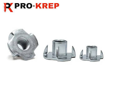 ГАЙКА УПОРНА (МЕБЛЕВА) "КРАБ" DIN 1624 ЦИНК БІЛИЙ