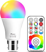 Светодиодные RGB лампы Mobri B22 с изменением цвета с дистанционным управлением, 75-ваттные эквивалентные