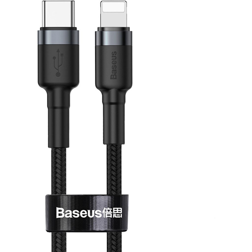 Кабель Lightning 1.0 m Baseus Cafule 20W (CATLKLF-G1) сіро-чорний (коробка)