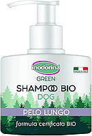 Шампунь Inodorina Shampo Green Pelo Lungo на основі мангустину та алое віра для довгошерстих собак, 250 мл