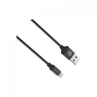 Кабель Recci RCL-W100 USB Lightning Gravel 1м темно-сірий