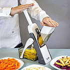 Мультислайсер для овочів Brava Spring Slicer / Подрібнювач овочів та фруктів / Ручна овочерізка тертка, фото 7