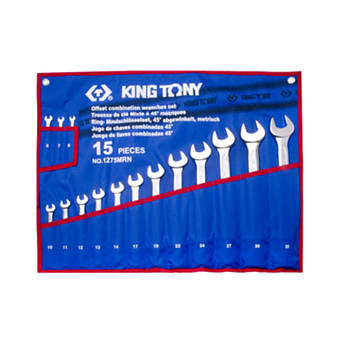 Набір ключів комбі 15 шт. (6-32 мм) чохол із теторону King Tony 1215MRN02