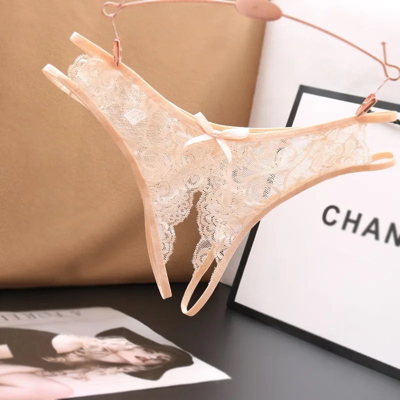 Трусики з відкритим доступом Floral (р. M/L, бежеві)