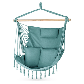 Бразильське крісло - гамак Outtec Boho XXL зелений, подарунок на 8 березня