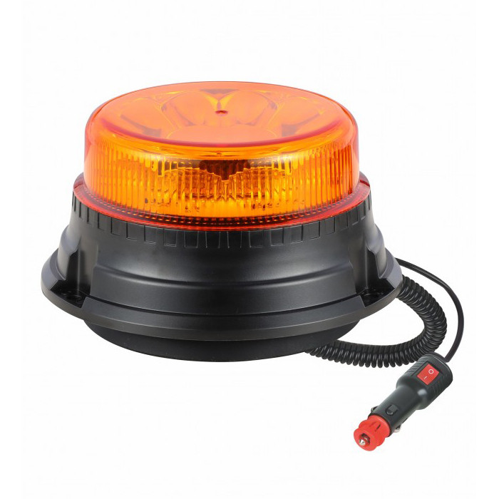 Проблисковий маячок помаранчевий світлодіодний KAMAR ALR0004-4 16W 12 LED зі штекером під прикурювач