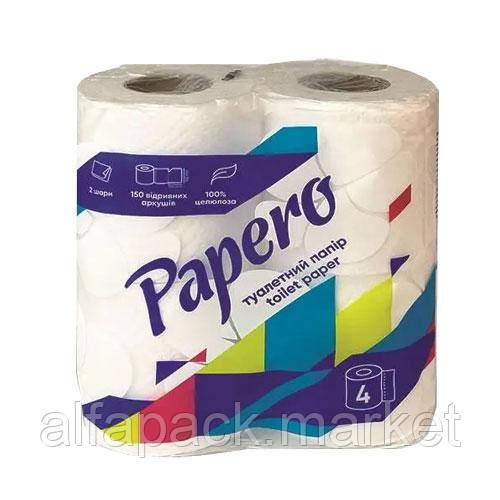 Туалетний папір білий "Papero" 4рул/пак 070300020