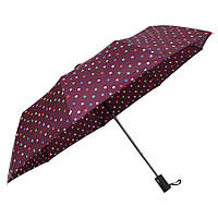 Зонт женский бордовый в горошек полуавтоматический De Esse 3223