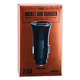 Автомобільний зарядний пристрій Remax RCC-217 Rocket 2.4A 2 USB чорний, фото 2