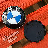 Колпачки заглушки в центр дисков BMW 56mm G20 G22 G30 G32 G01 G02 G05 G11 G06 G07 F48 F39 бело-синяя эмблема