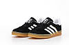 Чоловічі кросівки Adidas Gazelle Indoor Black White Gum Premium Адідас Газель чорні замш В'єтнам, фото 7