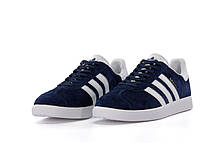 Кросівки чоловічі Adidas Gazelle Blue White Кеди Адідас Газель сині замшеві демісезон унісекс, фото 5