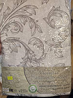 Сіра з вензелями Скатертина Тиротекс водовідштовхувальна хб, на круглий стіл 178