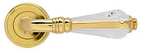Ручка дверная на розетке Mariani Crystal swarovski латунь полированная (Италия)