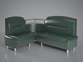 Кухонний диван кутової смузі Sentenzo 160х125 см шкірозамінник зелений
