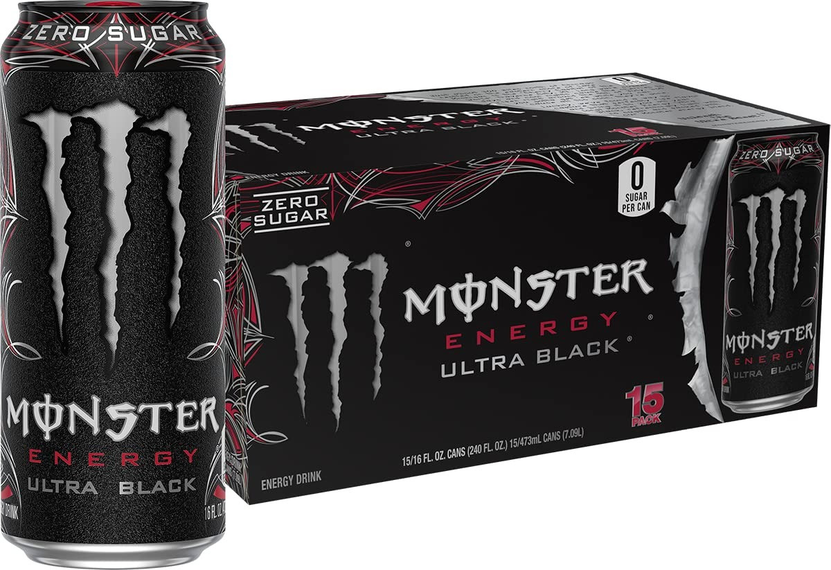 Блок енергетиків Monster Ultra Black Sugar Free 15x473 ml, фото 1