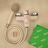 Смеситель для ванной RIZO 009 White из термопластика белого цвета