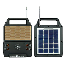 Автономна сонячна зарядна система Solar FP-05WSL + 2 ліхтарі + радіо + бездротова зарядка, фото 2