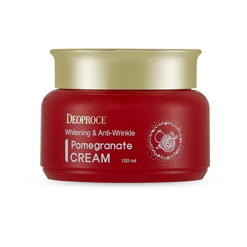 Крем для вирівнювання тону обличчя з екстрактом граната DEOPROCE Whitening and Anti-Wrinkle Pomegranate Cream 100ml