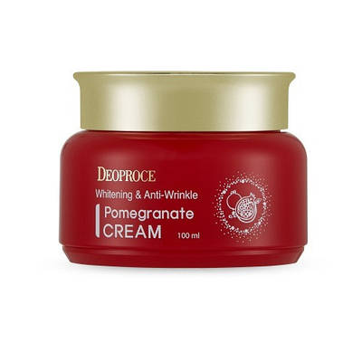 Крем для вирівнювання тону обличчя з екстрактом граната DEOPROCE Whitening and Anti-Wrinkle Pomegranate Cream 100ml