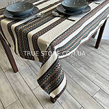 Скатертина лляна "Український орнамент", Етно №2, люкс якість (Під замовлення або стандартний розмір), фото 5