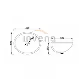 Раковина Invena Pandora CE-26-001  49 см ПІДКЛАДНА керамічна глянцева, фото 3