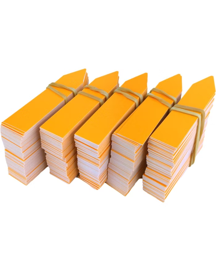 Вставні ПВХ етикетки 16х120 мм помаранчеві, 100 шт