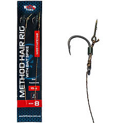 Готовий повідець W4C волос з голкою METHOD hair rig with bait spike, гачок WIDE GAPE № 10