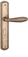 Ручка дверная на планке Tupai SOFIA1 1911 под цилиндр античное золото (Португалия)