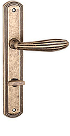 Ручка дверная на планке Tupai SOFIA1 1911 с WC-фиксатором античное золото (Португалия)