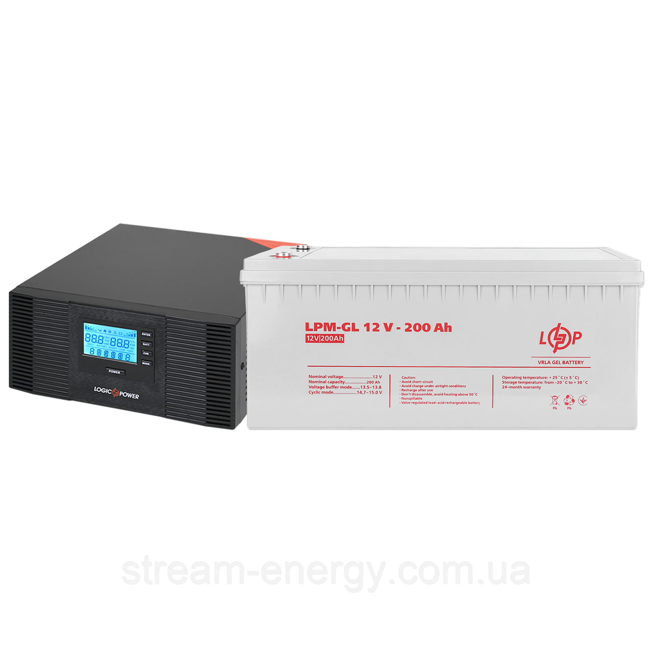 Комплект резервного живлення LP (LogicPower) ДБЖ + гелева батарея (UPS B1500 + АКБ GL 2400W), фото 1
