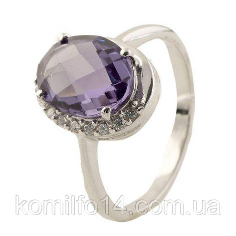 Срібне кільце Komilfo з александритом 4.485ct, вага виробу 3,56 г (0443638) 19 розмір, фото 2