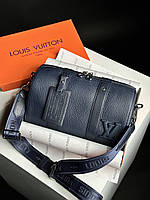 Стильная мужская сумка Louis Vuitton City Keepall Blue manbag 28 x 17 x 14 см