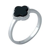 Серебряное кольцо Komilfo с натуральным ониксом, вес изделия 2,06 гр (2000358) 16.5 размер