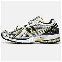 Мужские / женские кроссовки New Balance 1906R White Gold Silver Black, кроссовки нью беланс беленс, NB M1906R