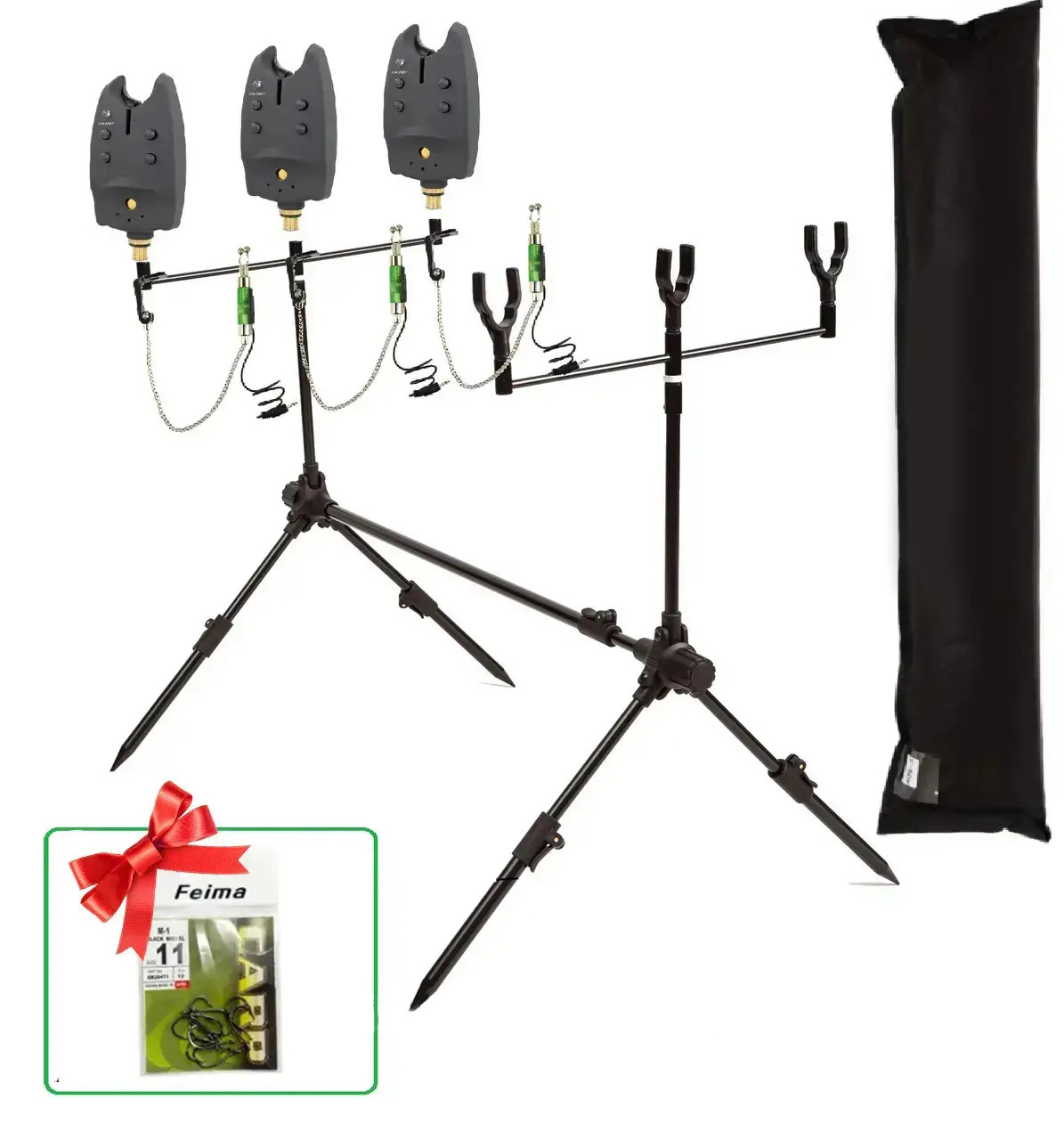 Набір РОД ПОД на 3 вудилища Сигналізатор 3шт Свінгер 3 шт комплект + чохол