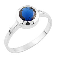 Серебряное кольцо Komilfo с сапфиром nano 0.637ct, вес изделия 2,09 гр (1509791) 18 размер