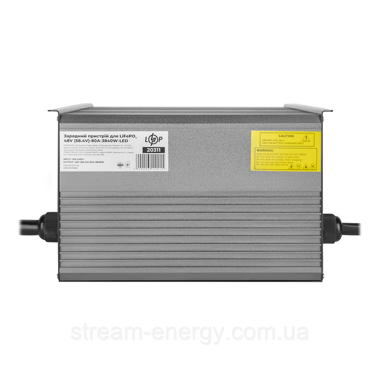 Зарядний пристрій для акумуляторів LiFePO4 48V (58.4V)-80A-3840W-LED, фото 1