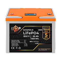 Акумулятор LP LiFePO4 LCD 24V (25,6V) - 52 Ah (1331Wh) (BMS 60A/30А) пластик