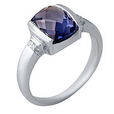 Срібне кільце Komilfo з александритом 3.413ct, вага виробу 4,04 г (2017622) 19 розмір