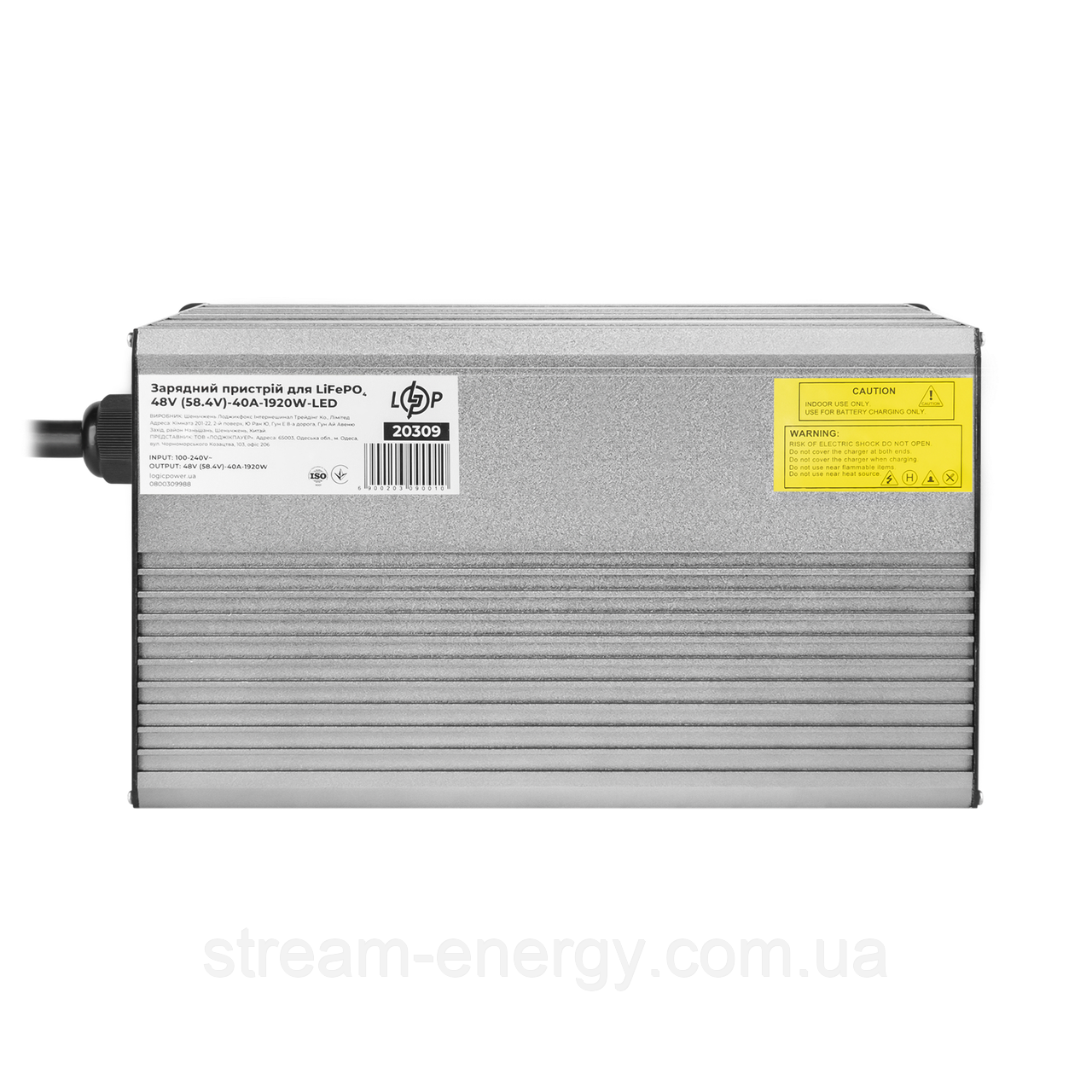 Зарядний пристрій для акумуляторів LiFePO4 48V (58.4V)-40A-1920W-LED