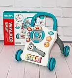 Ходунки каталка музичні 61925 з УКРАЇНСКИМ озвучуванням, 2 кольори, 3D-підсвітка, 3 пісні, мелодії, сортер, фото 5