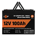 Акумулятор LP LiFePO4 12V (12,8V) - 100 Ah (1280Wh) (Smart BMS 100А) з BT пластик для ДБЖ, фото 2
