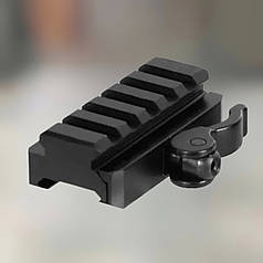 Компенсатор висоти Leapers UTG Universal QD, H: 15 мм, L: 60 мм, 5 слотів, Weaver/Picatinny, MNT-RSQD605