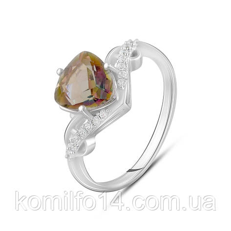 Срібне кільце Komilfo з цитрином nano 2.43ct, вага виробу 2,09 г (2115908) 18 розмір, фото 2