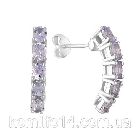 Серебряные серьги Komilfo с танзанитом 1.6ct (2116868), фото 2