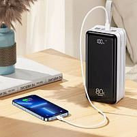 Зовнішній акумулятор (павербанк) REMAX 80000 mAh Chinen Series 22.5W PD+QC з ліхтарем, фото 5