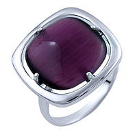 Серебряное кольцо Komilfo с кошачьим глазом, вес изделия 7,1 гр (1803226) 17 размер