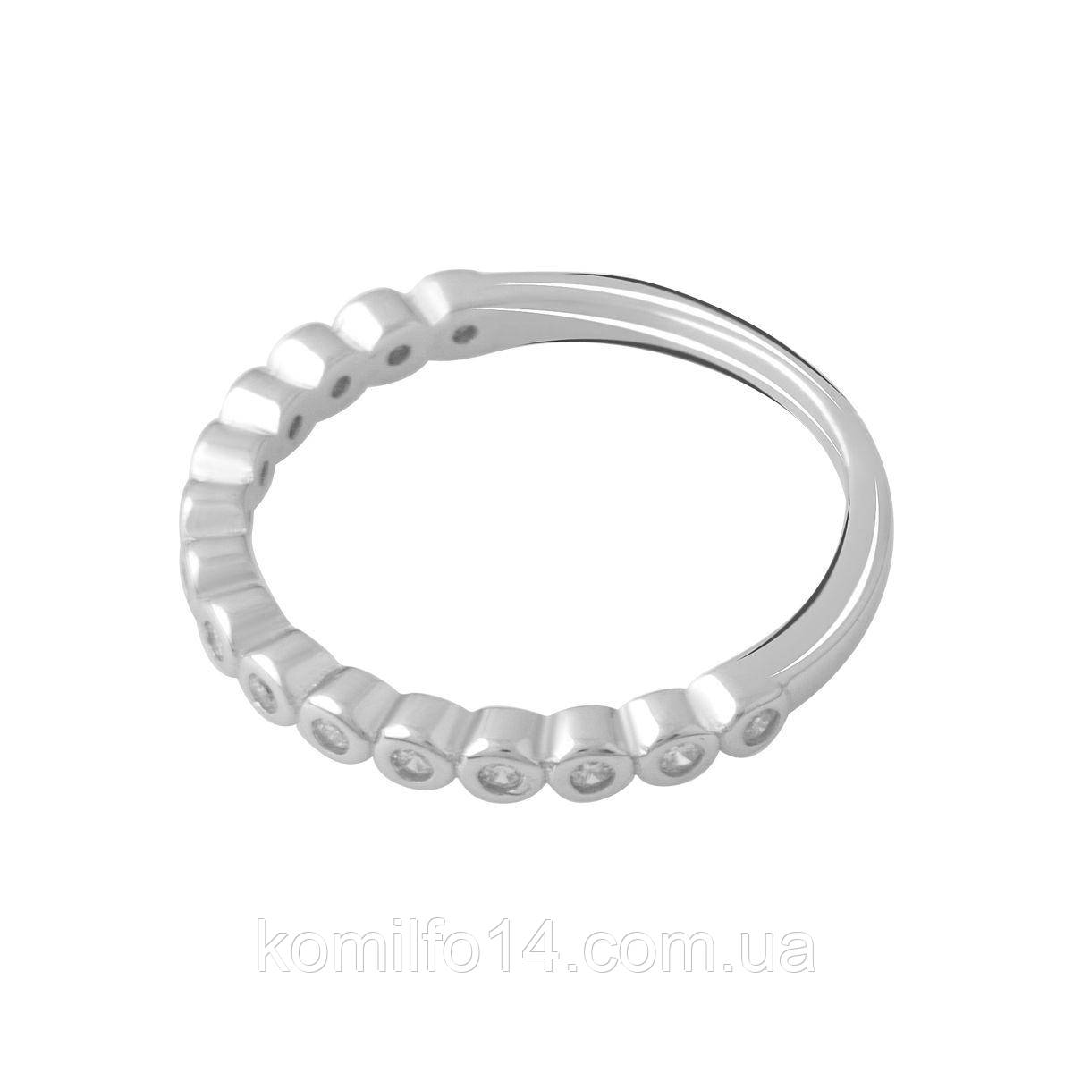Срібне кільце Komilfo з фіанітами, вага виробу 1,71 г (2082149) 18 розмір